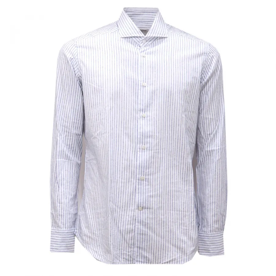 1003AG camicia uomo BAGUTTA slim fit white/blue cotton shirt man
