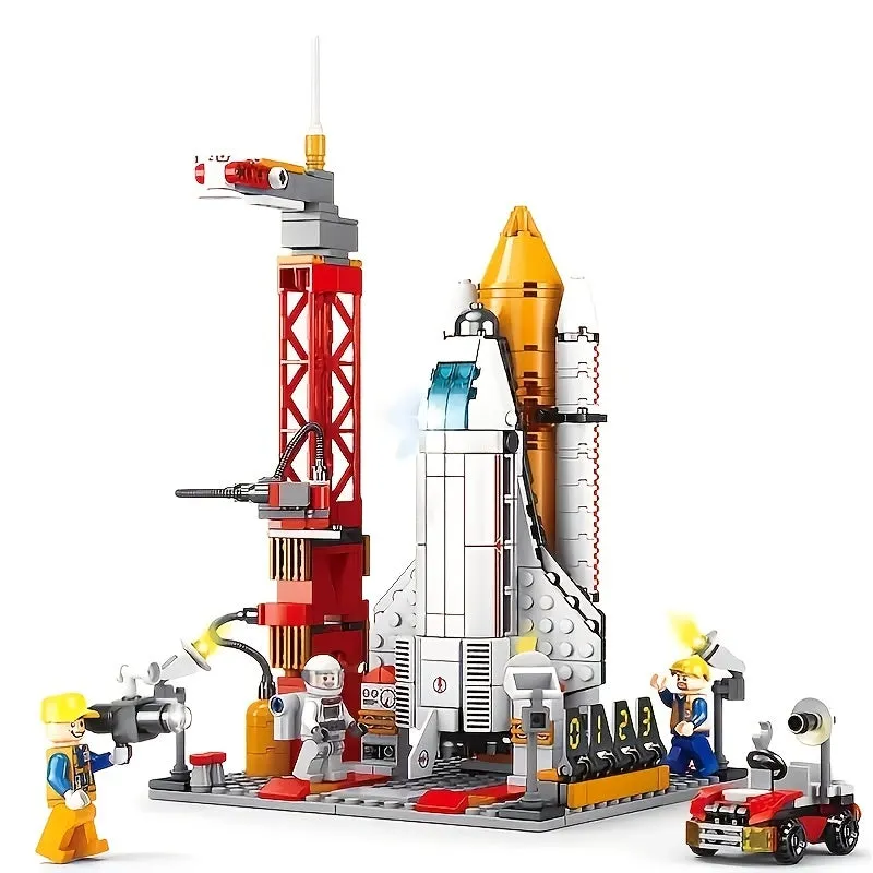 2 pz Stile Veicolo Spaziale Modello di Razzo Woodblock Bambini Fai Da Te Woodblock Giocattolo Ragazzi Regalo, Halloween/Giorno d