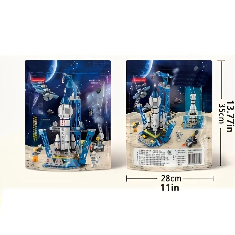 2 pz Stile Veicolo Spaziale Modello di Razzo Woodblock Bambini Fai Da Te Woodblock Giocattolo Ragazzi Regalo, Halloween/Giorno d