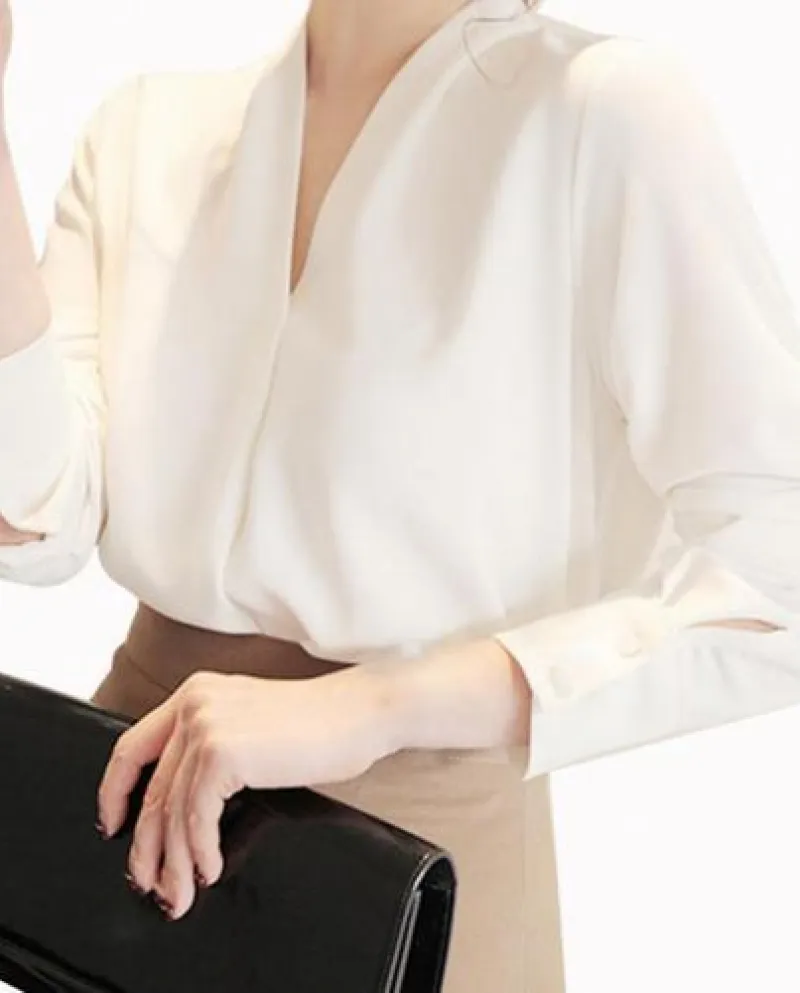 2022 Primavera Moda Donna Camicie Casual Allentato Manica Lunga Tinta Unita