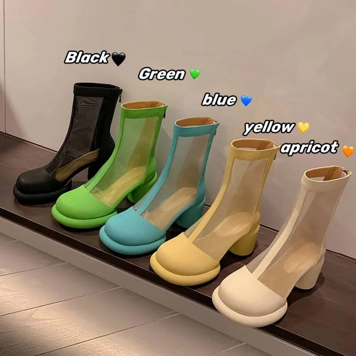 2023 Nuova Primavera E Autunno Stivali da Donna in Mesh Traspirante Moda Tacco Alto Stivali da Donna Comodi Versatile da Donna S