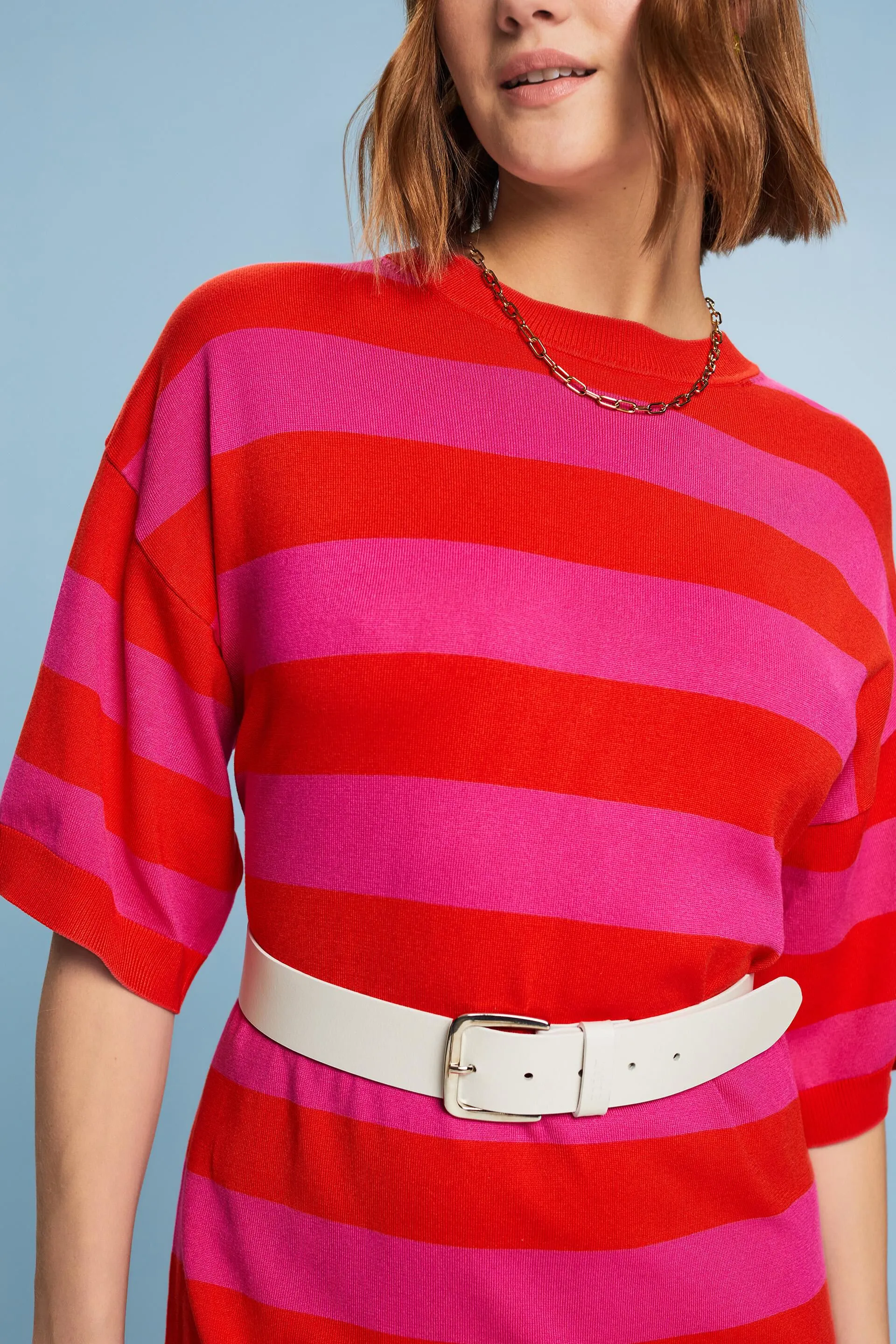 Abito oversize in maglia a righe