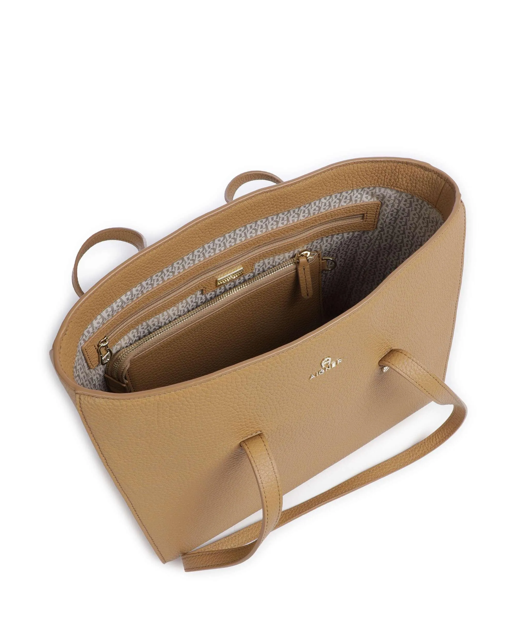  Aigner Ivy L Borsa shopper pelle di vacchetta grana beige  