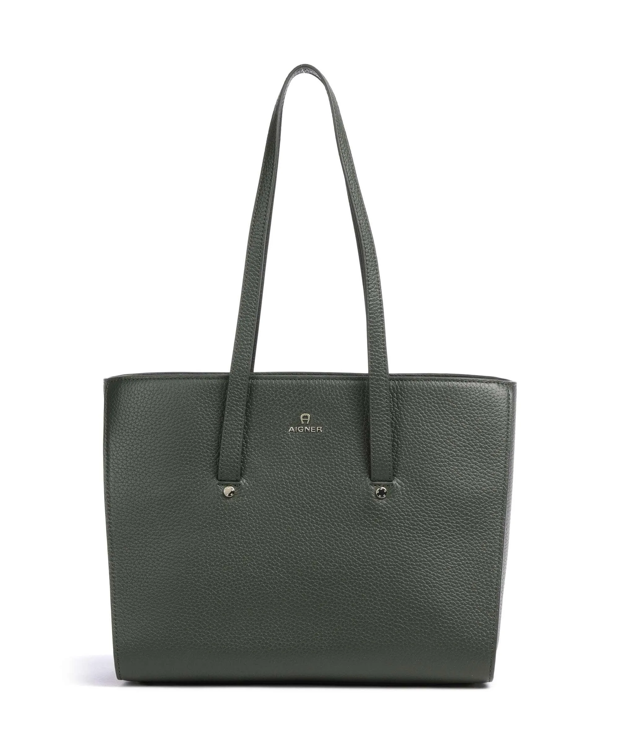  Aigner Ivy L Borsa shopper pelle di vacchetta grana verde scuro  