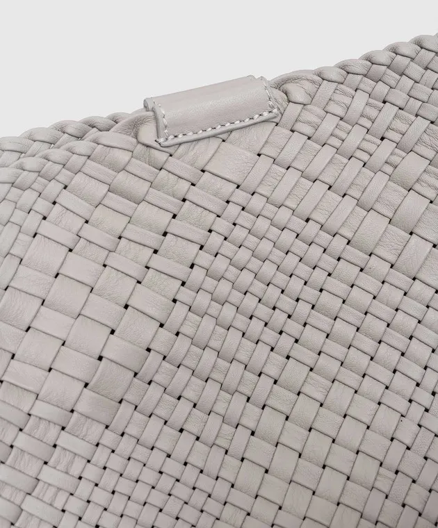 Alma Tonutti Borsa tote in pelle grigia con intreccio 5285