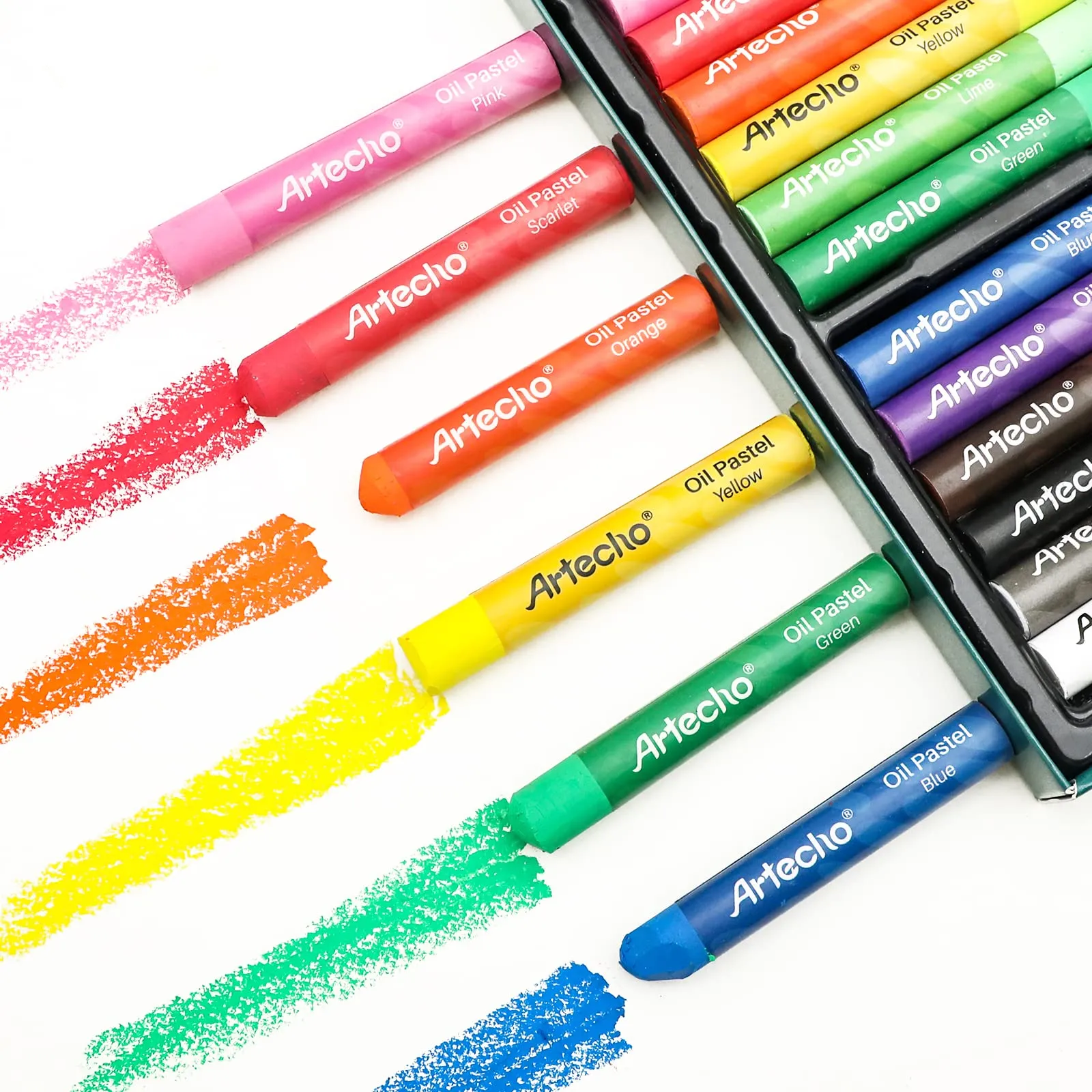 Artecho - Set di 48 Pastelli ad Olio per Pittura Artistica, Disegno, Miscelazione, Ombreggiatura, Forniture d'arte per Principia