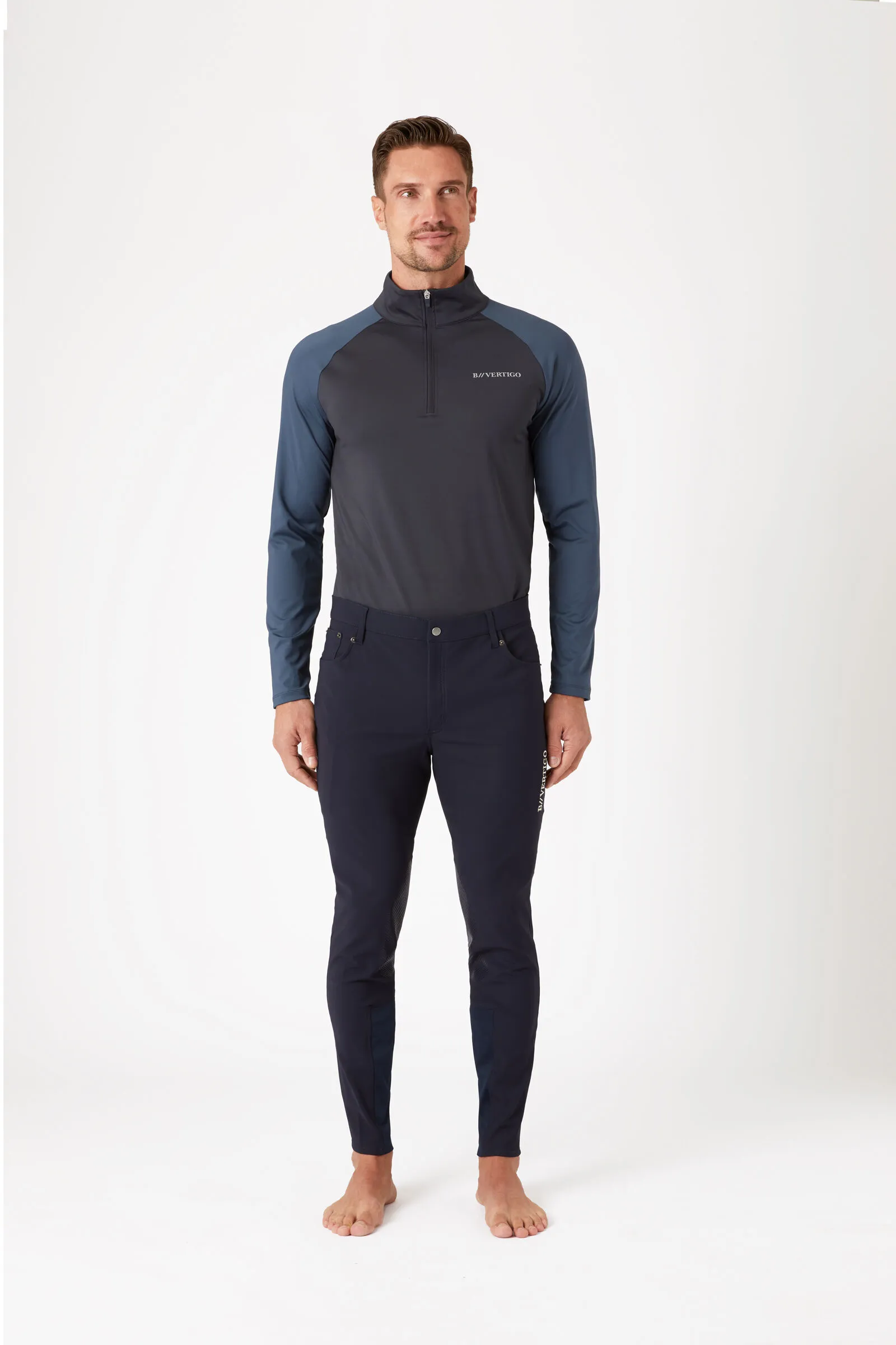 B Vertigo Ethan Pantaloni da equitazione funzionali da uomo con patch al ginocchio