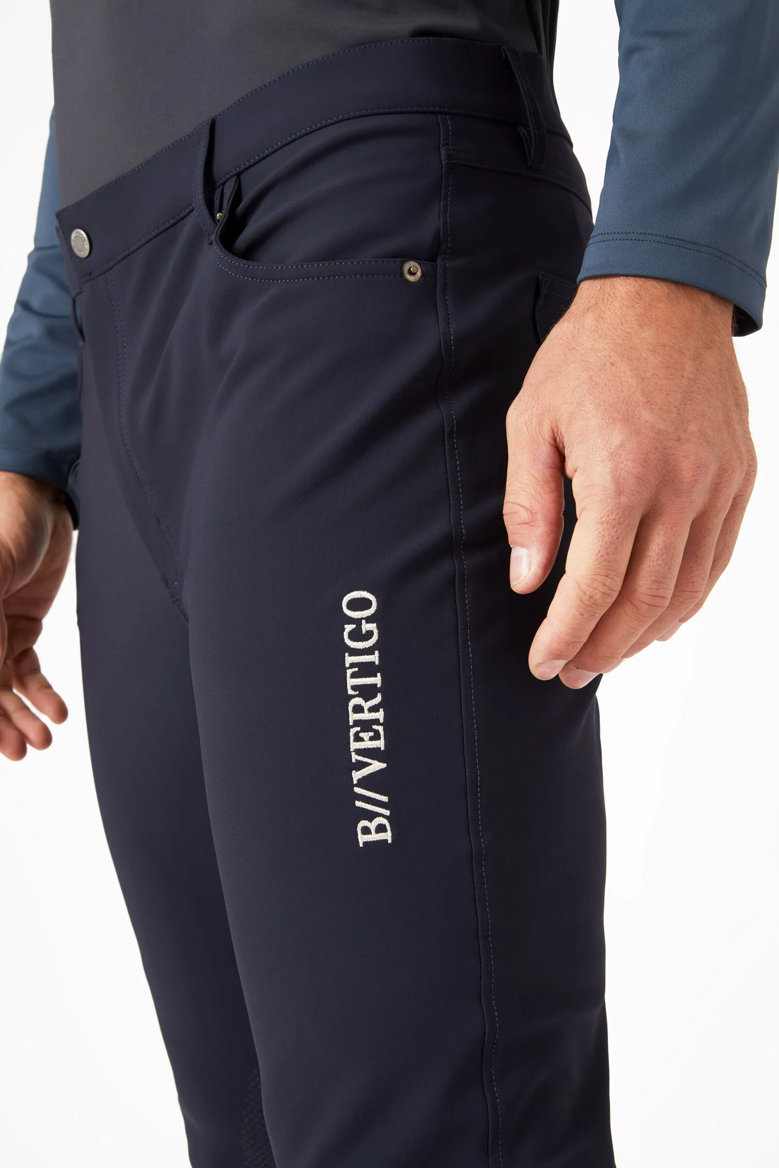 B Vertigo Ethan Pantaloni da equitazione funzionali da uomo con patch al ginocchio
