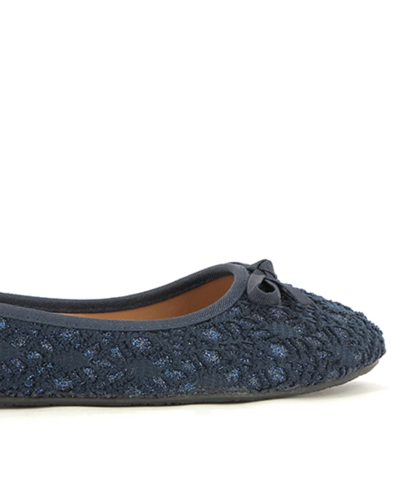 Ballerine blu bambina con fiocco e pizzo con glitter