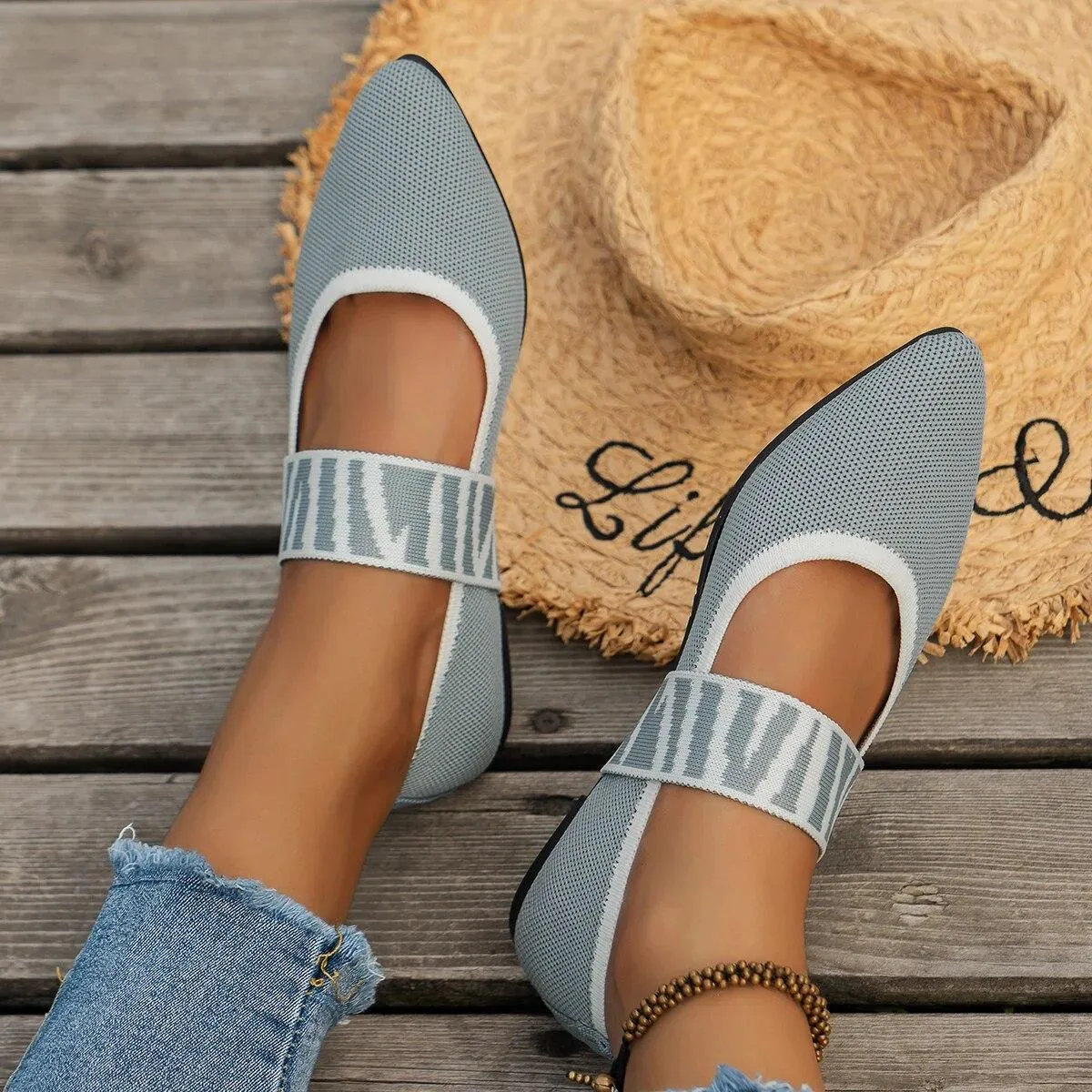 Ballerine da donna Scarpe casual Tacco basso Scarpe da ginnastica eleganti a piedi nudi da donna Socofy Comode scarpe a punta In
