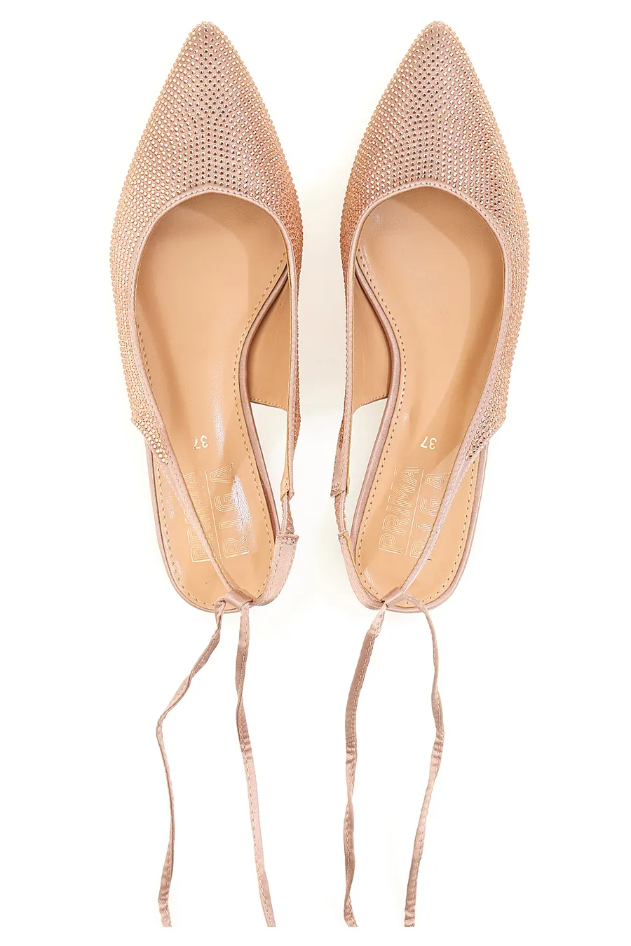 Ballerine Lace-Up Prima Riga 15990 Rosa Strass