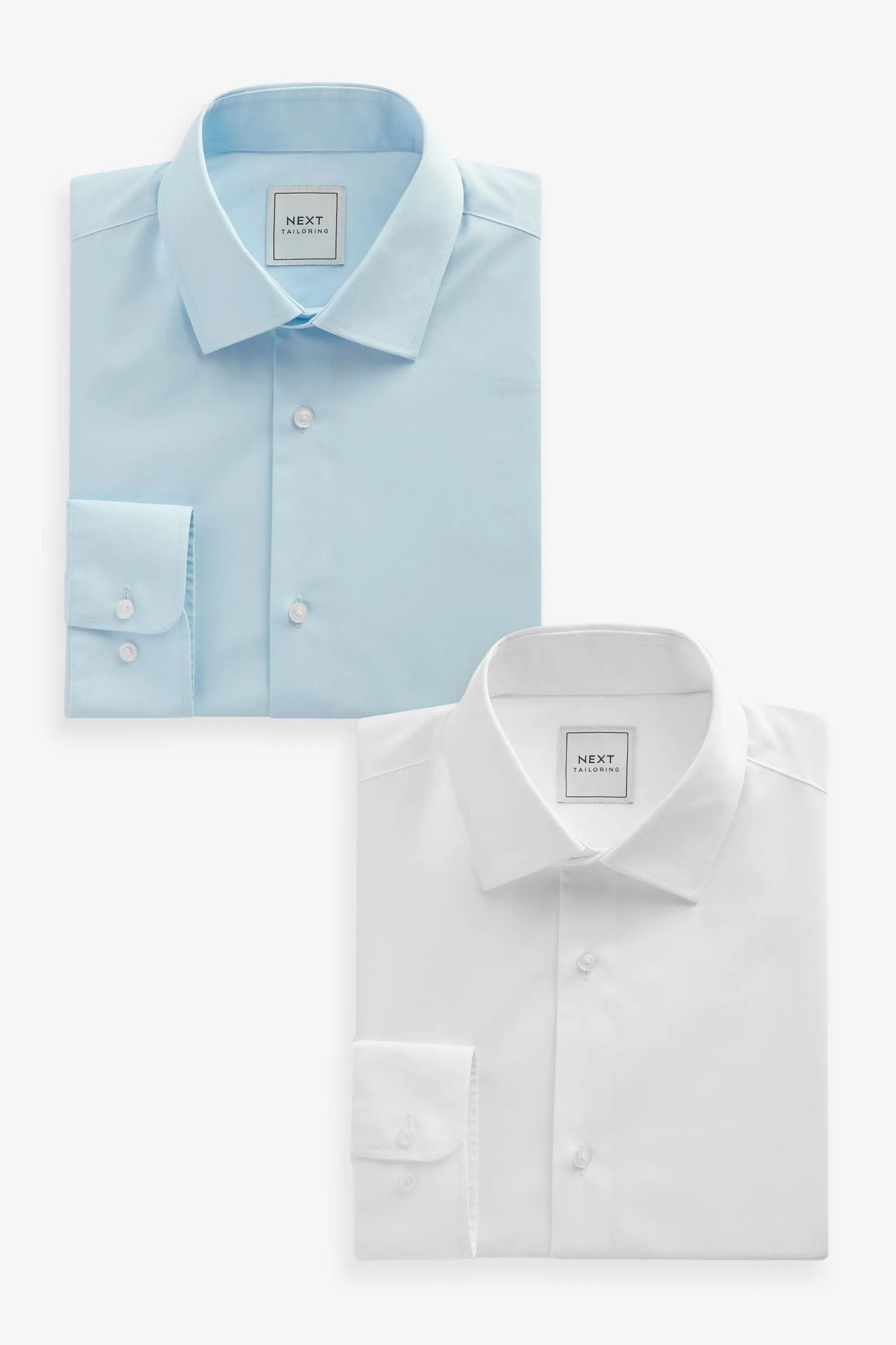 Bianco/azzurro  - Camicie Easy Care Confezione da 2