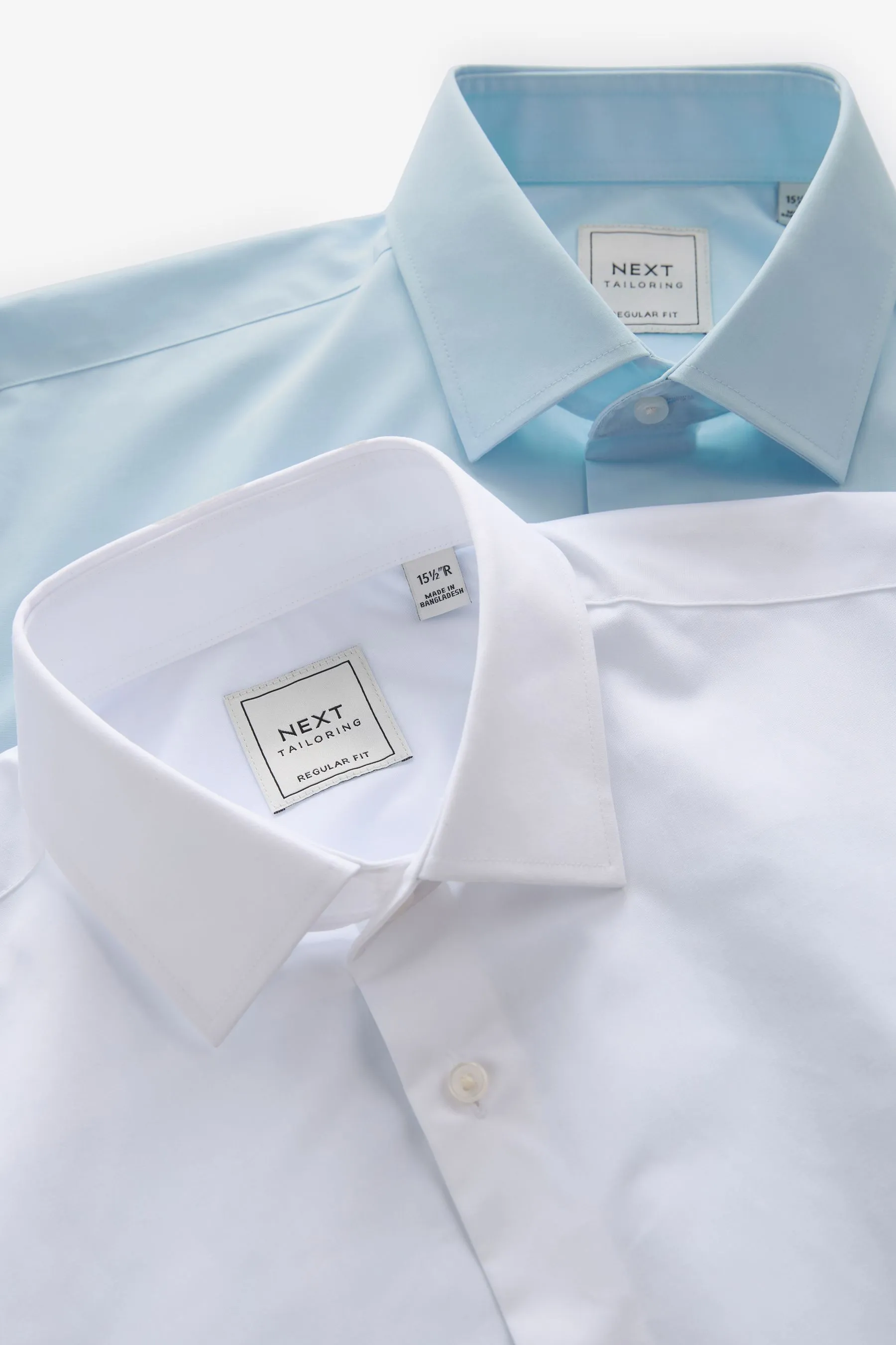 Bianco/azzurro  - Camicie Easy Care Confezione da 2