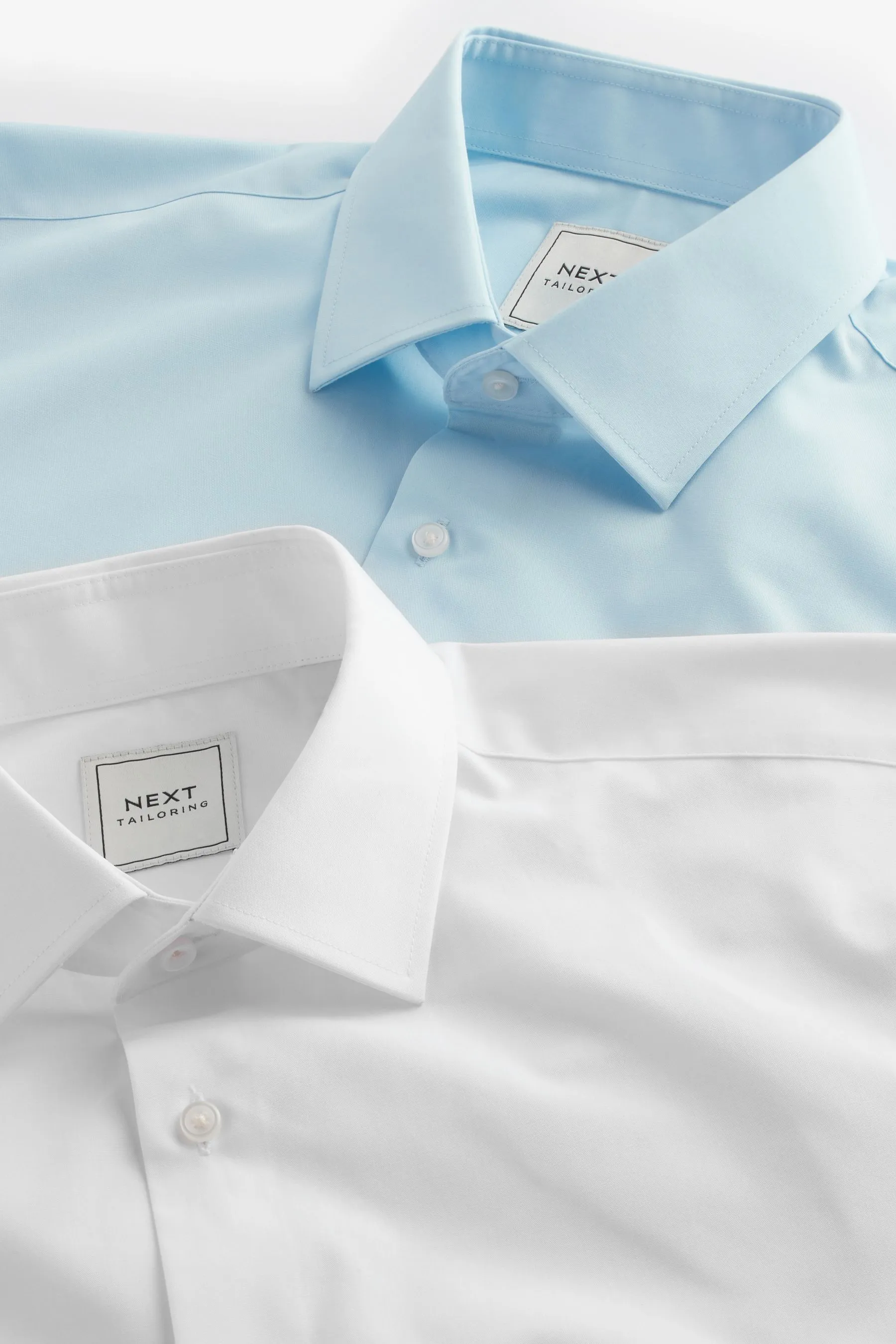 Bianco/azzurro  - Camicie Easy Care Confezione da 2