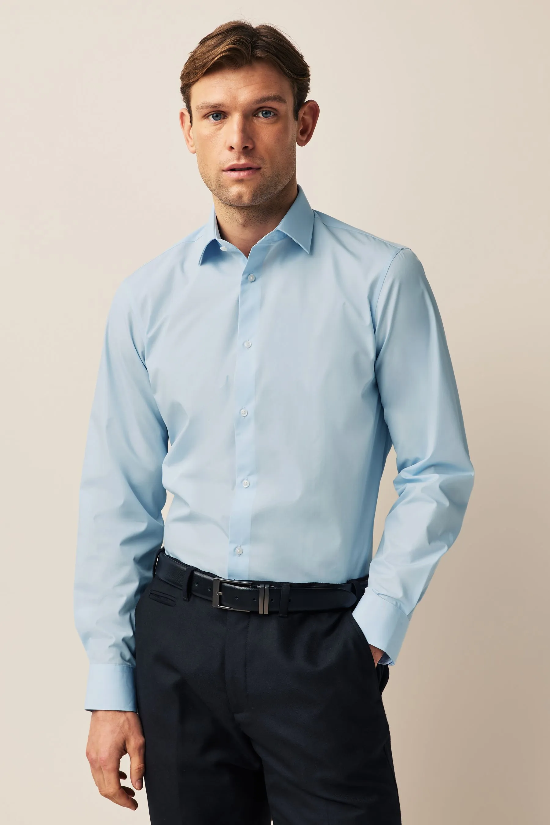 Bianco/azzurro  - Camicie Easy Care Confezione da 2