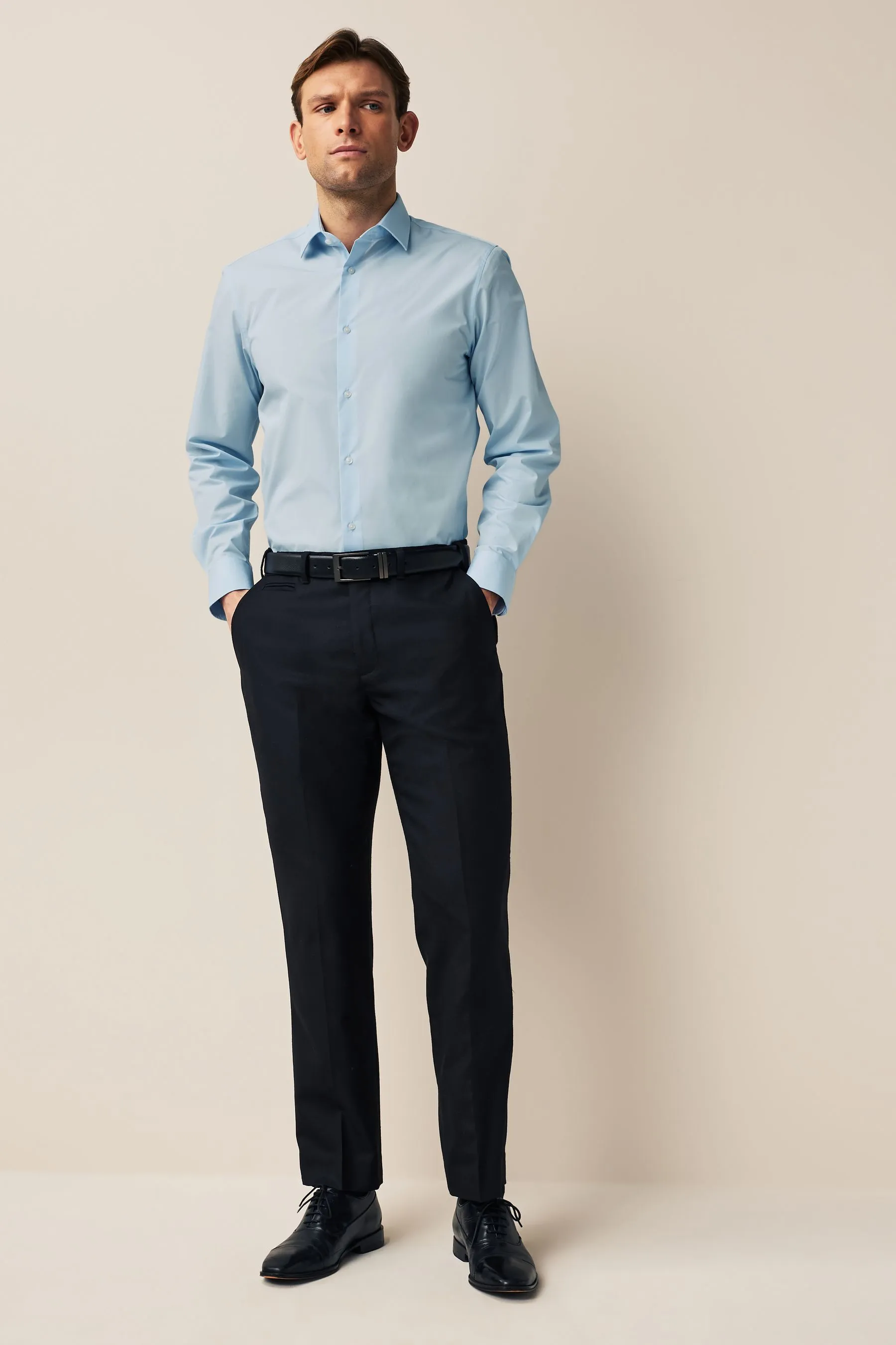 Bianco/azzurro  - Camicie Easy Care Confezione da 2