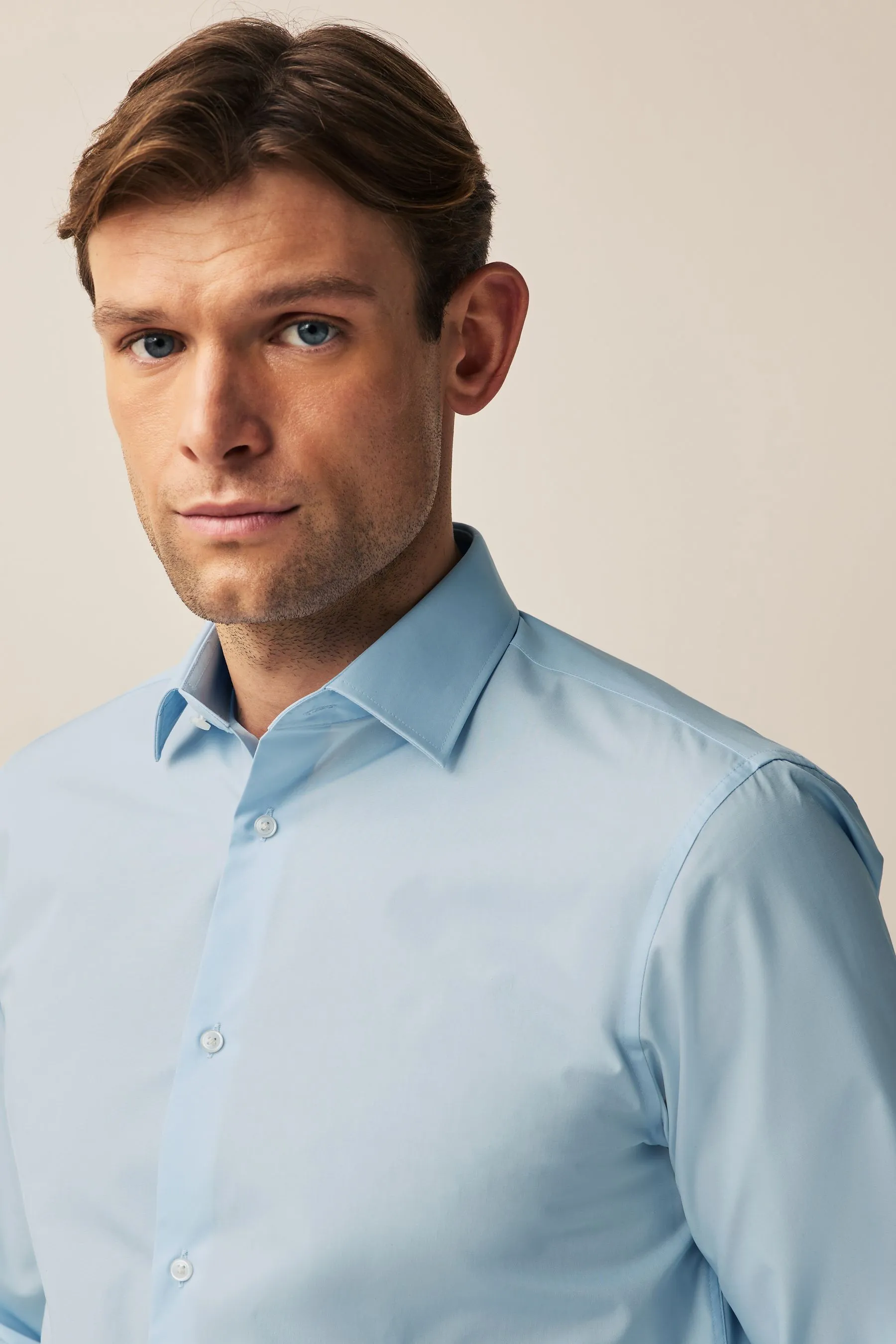 Bianco/azzurro  - Camicie Easy Care Confezione da 2
