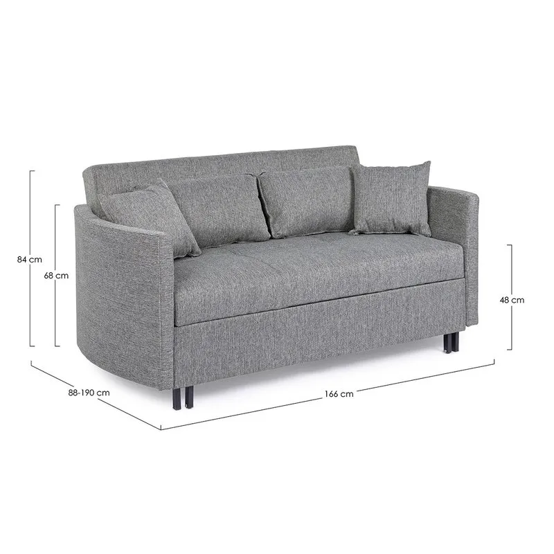 Bizzotto Divano letto Clayton c-c nero-grigio