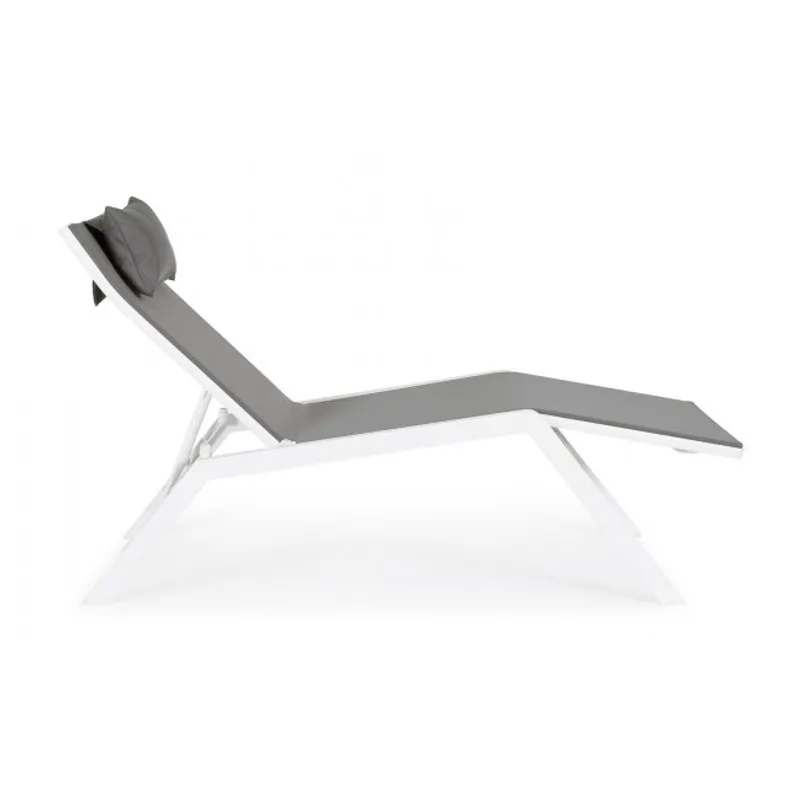 Bizzotto outdoor Chaise longue con poggiatesta Krion bianco jx11