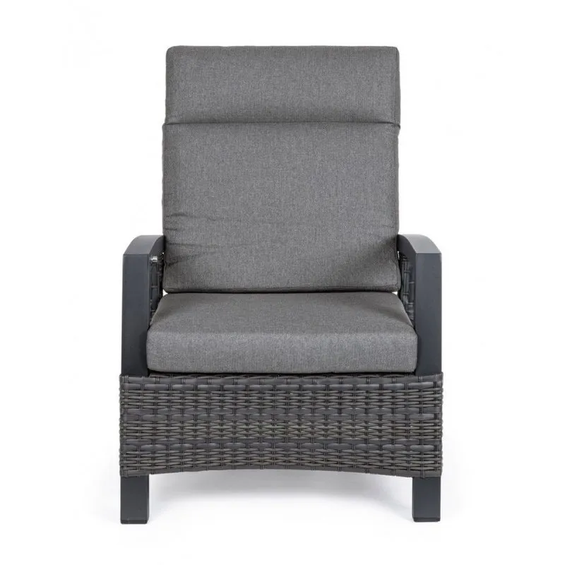 Bizzotto outdoor Poltrona reclinabile con cuscini Britton antracite jx55