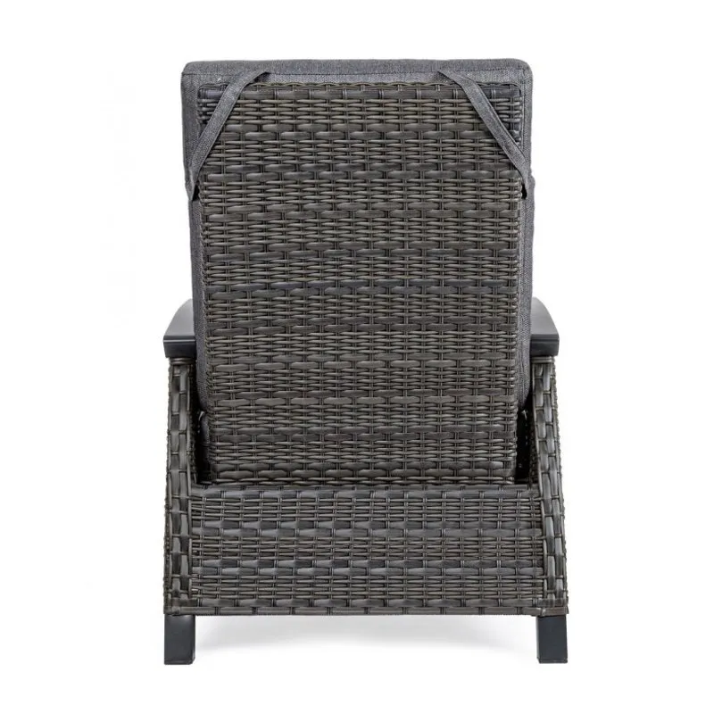 Bizzotto outdoor Poltrona reclinabile con cuscini Britton antracite jx55