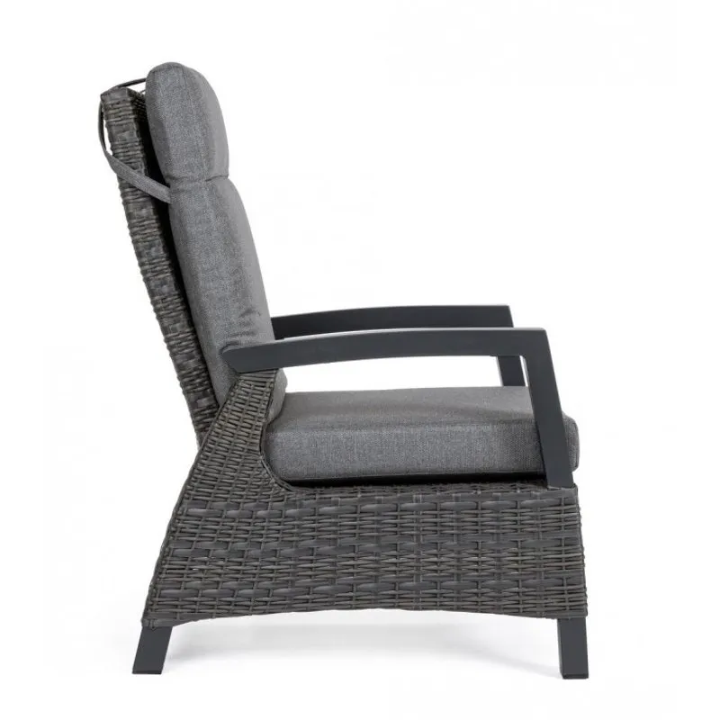 Bizzotto outdoor Poltrona reclinabile con cuscini Britton antracite jx55