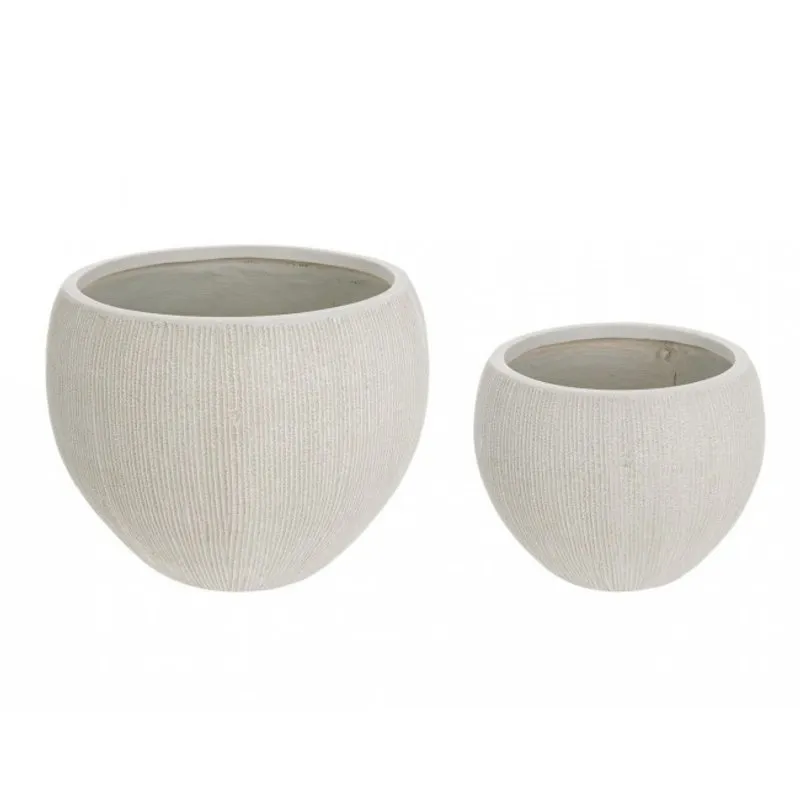 Bizzotto outdoor Set 2 porta vaso brush sfera beige