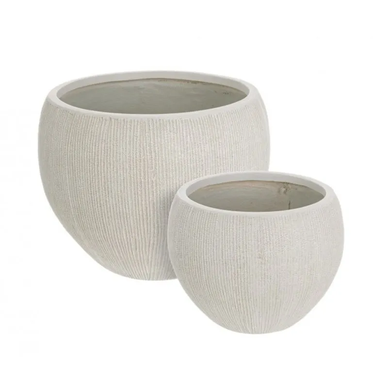 Bizzotto outdoor Set 2 porta vaso brush sfera beige