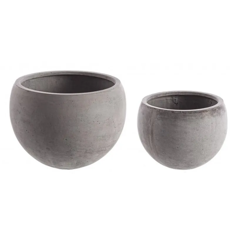 Bizzotto outdoor Set 2 porta vaso cement sfera grigio