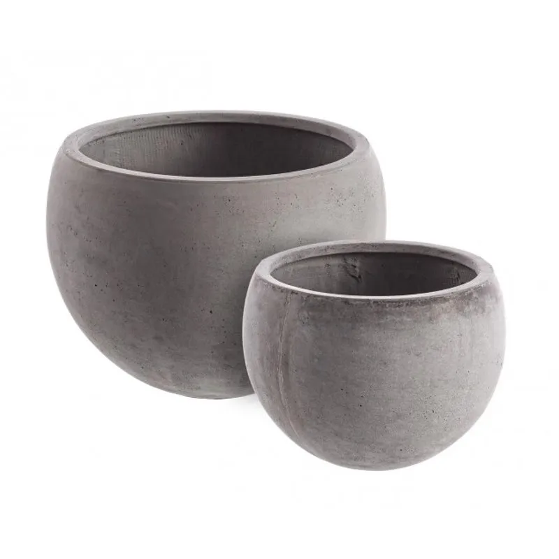 Bizzotto outdoor Set 2 porta vaso cement sfera grigio