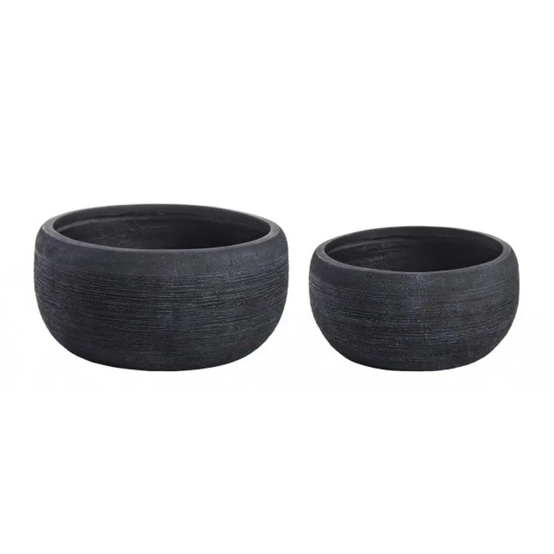 Bizzotto outdoor Set 2 porta vaso graffiti ciotola nero