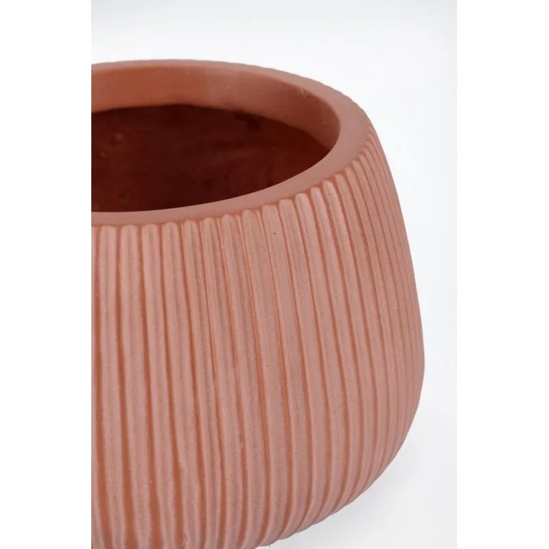 Bizzotto outdoor Set 3 porta vaso ribbed bombato terracotta alto