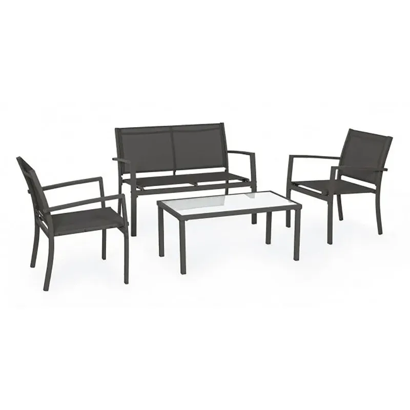 Bizzotto outdoor Set 4 Salotto Trent antracite ja18