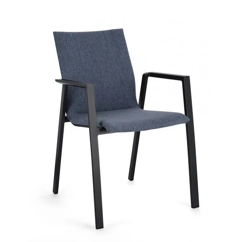 Bizzotto outdoor Set 4 sedie con braccioli Odeon antracite-denim jx55