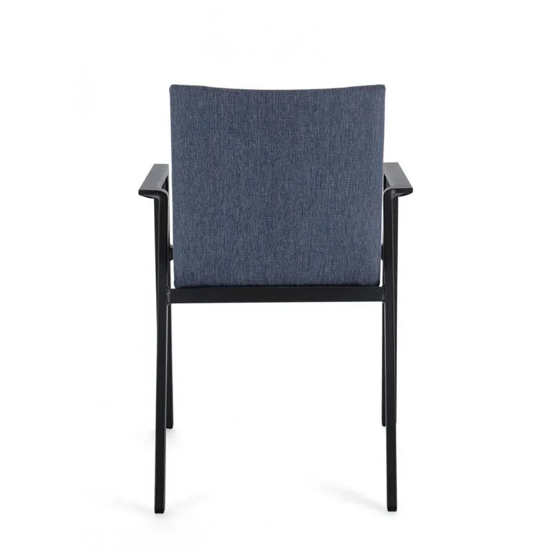 Bizzotto outdoor Set 4 sedie con braccioli Odeon antracite-denim jx55