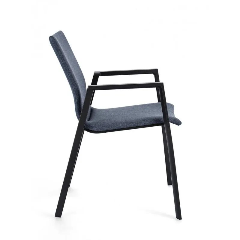 Bizzotto outdoor Set 4 sedie con braccioli Odeon antracite-denim jx55