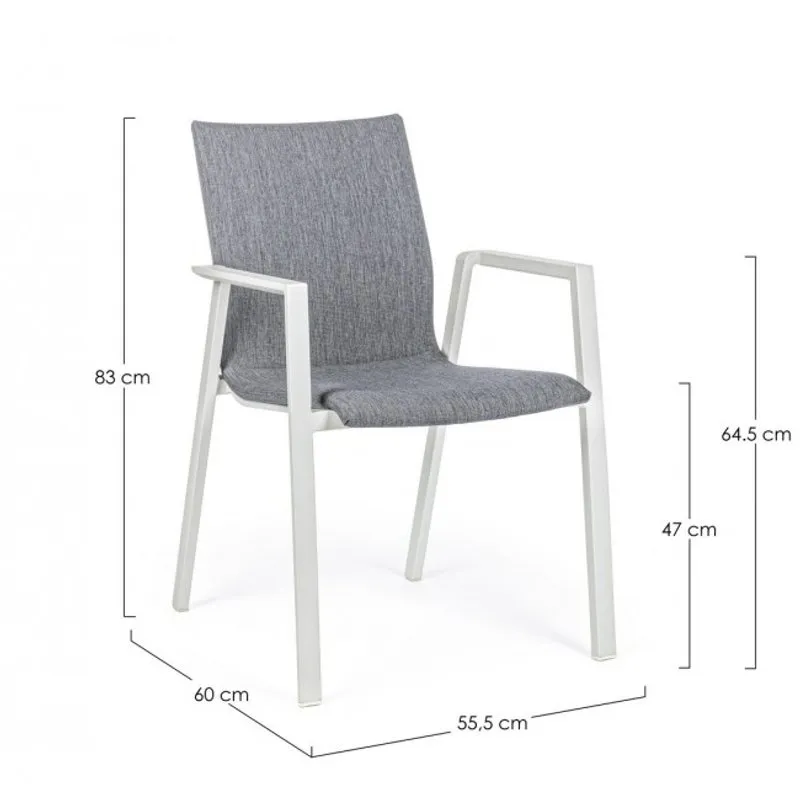 Bizzotto outdoor Set 4 sedie con braccioli Odeon lunar