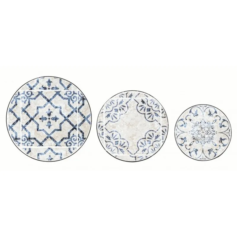 Bizzotto outdoor Set da 2 - Set 3 tavolini Erice tondi