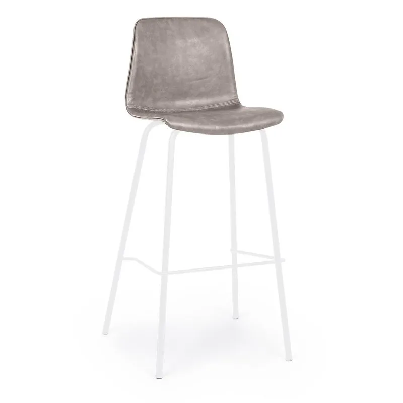 Bizzotto Set 2 sgabelli bar Kyra bianco pu beige vint.
