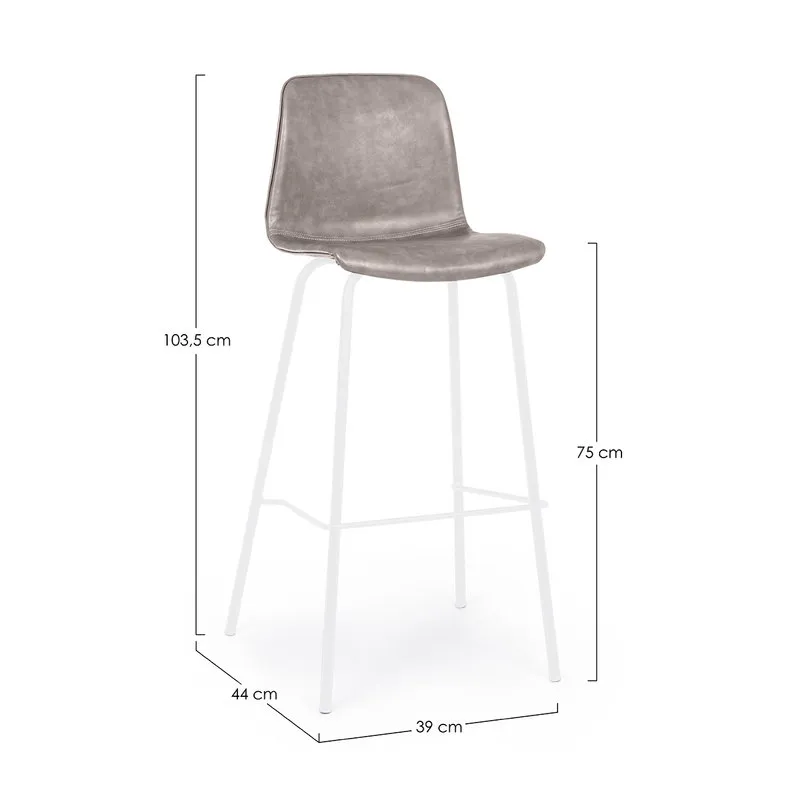Bizzotto Set 2 sgabelli bar Kyra bianco pu beige vint.