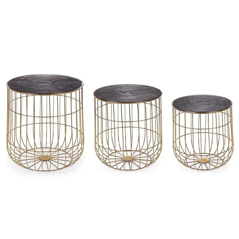 Bizzotto Set 3 tavolini contenitori Mariam