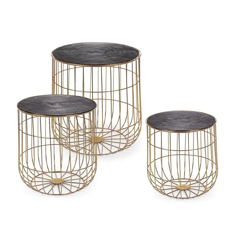 Bizzotto Set 3 tavolini contenitori Mariam