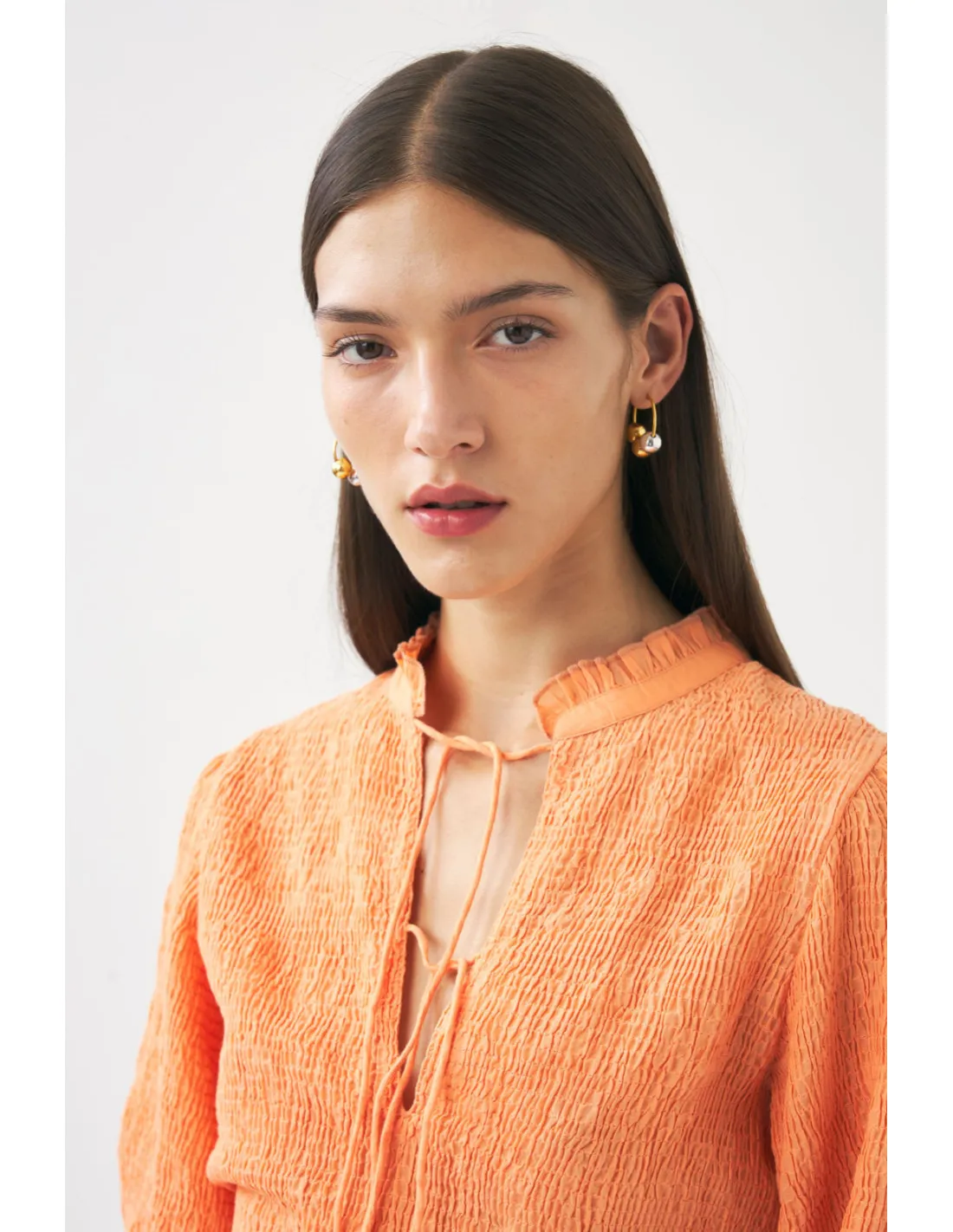 Blusa Antik Batik - Anna Smock Blo Tangerine