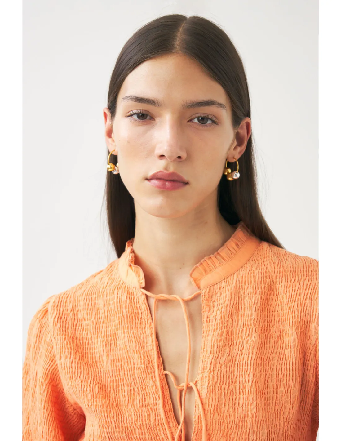 Blusa Antik Batik - Anna Smock Blo Tangerine