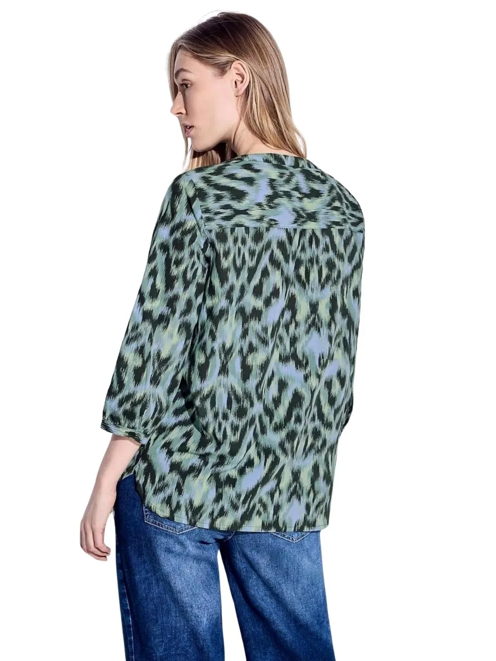 Blusa Donna a tre quarti fantasia blu