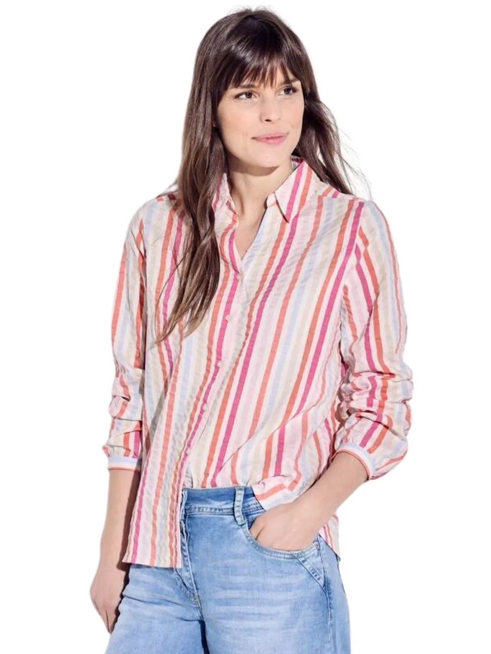 Blusa Donna con colletto classico Rosa
