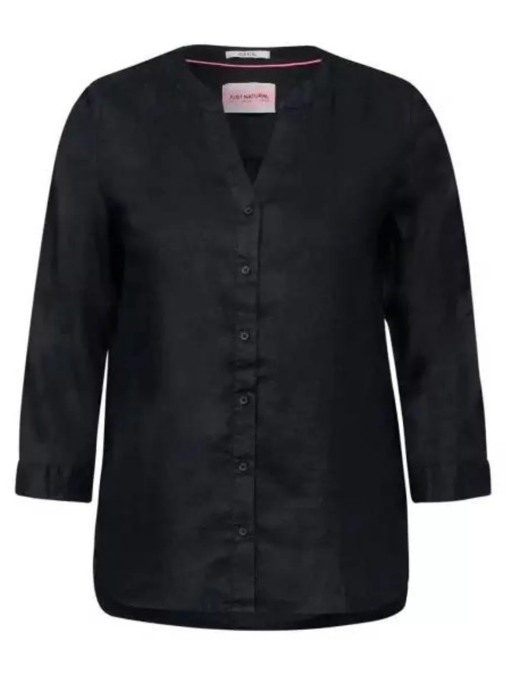 Blusa Donna in lino tinta unita nero