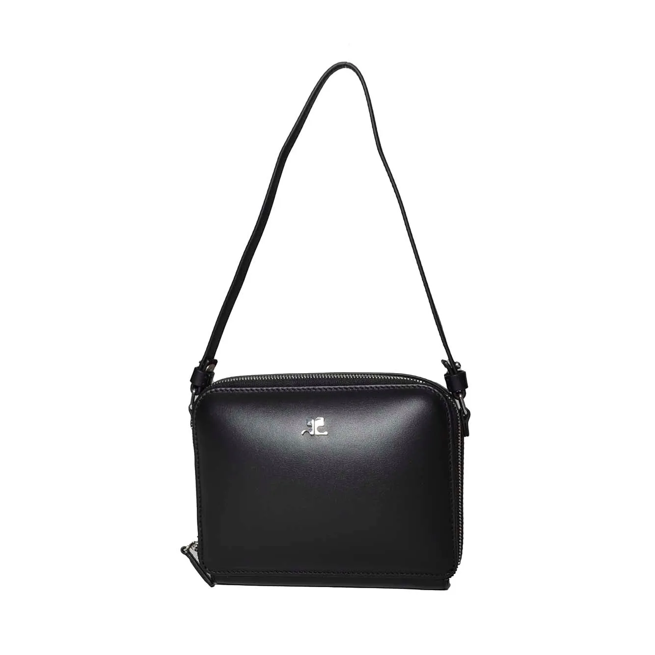 Borsa a mano Cloud Chained in pelle nera Courregès