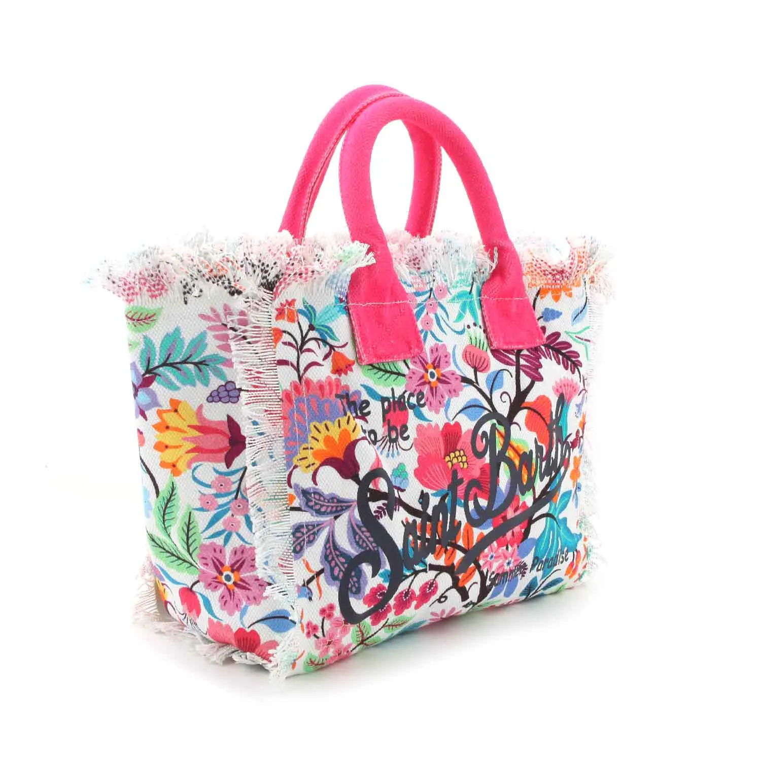 Borsa A Mano Colette Foloreale Con Manici Fucsia