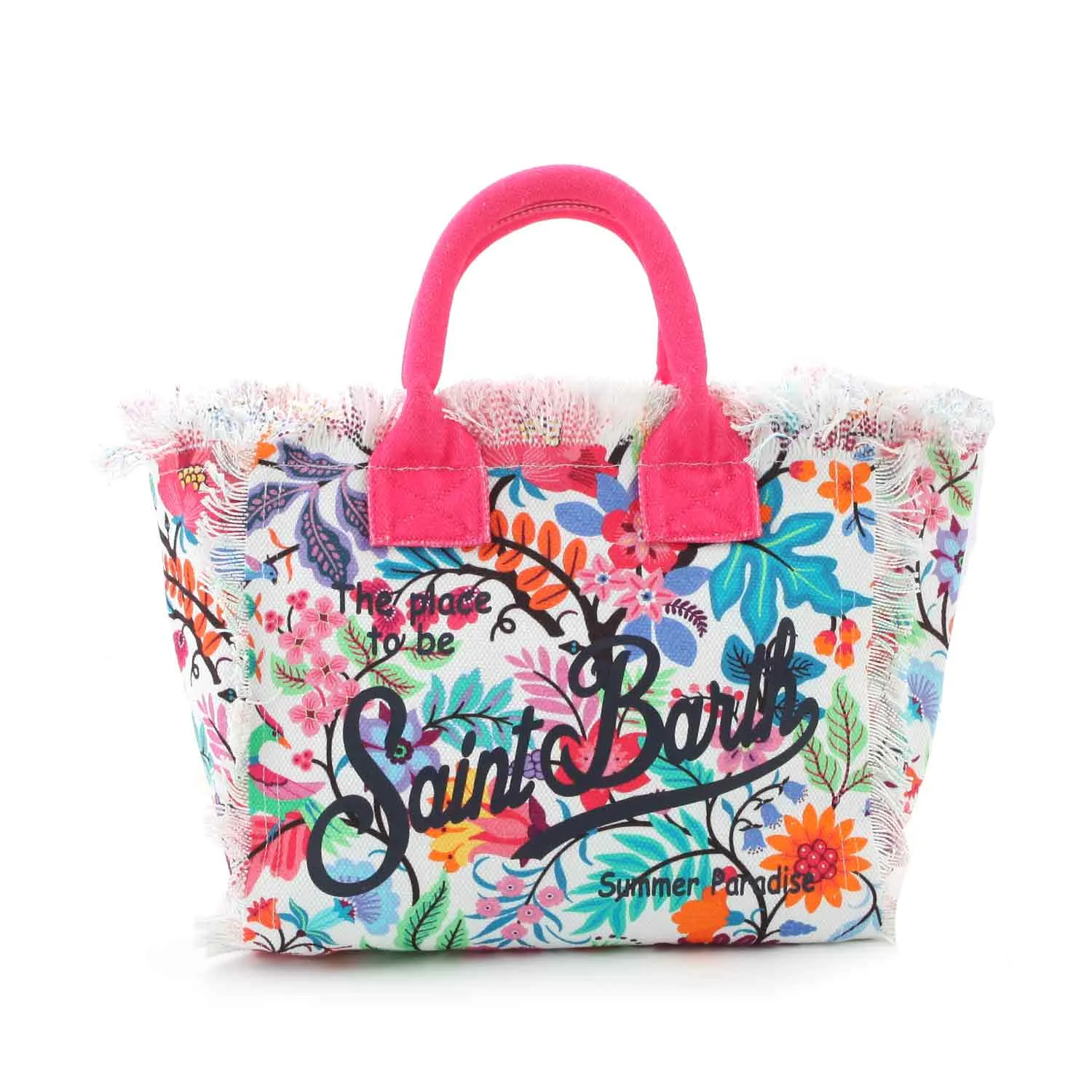 Borsa A Mano Colette Foloreale Con Manici Fucsia